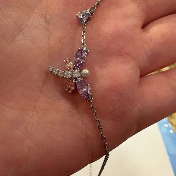 Swarovski Pink Crystal Dragonfly Necklace Ariana grande - Picture 2 of 5